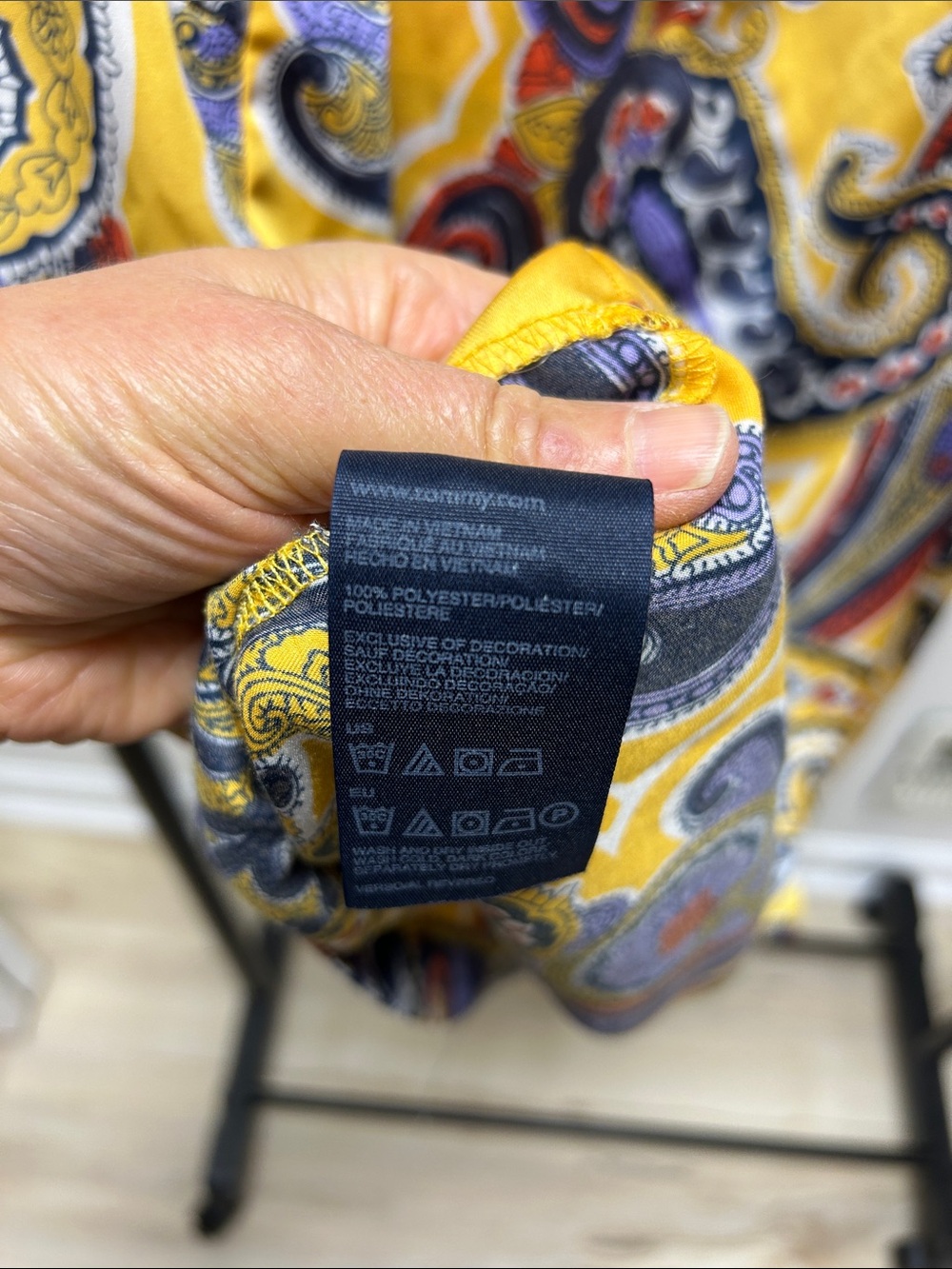 Tommy Hilfiger Yellow Paisley V-Neck Tank Top image 5